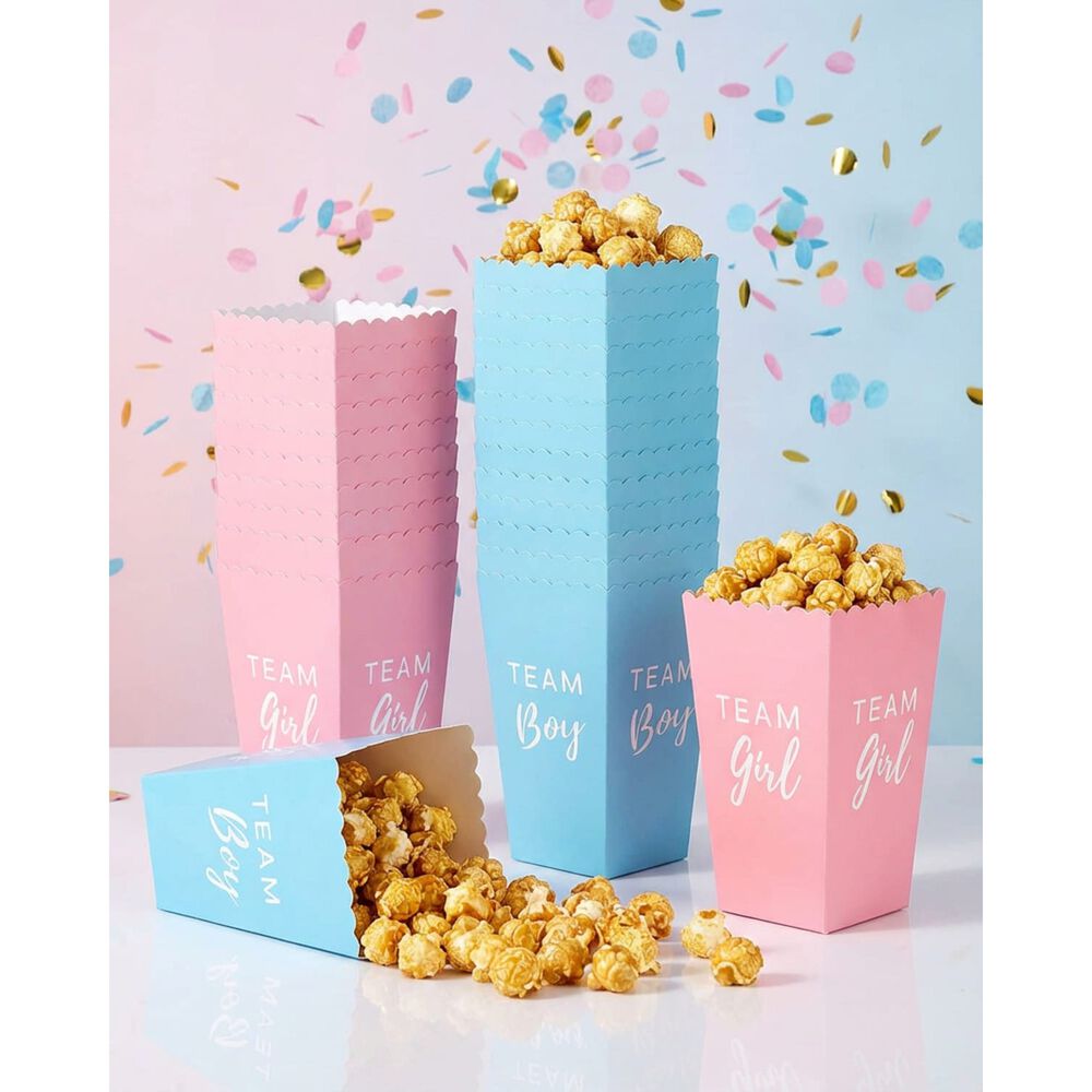 Pack De 12 Caja De Pop Corn Baby Shower Revelacion De Genero image number 5.0