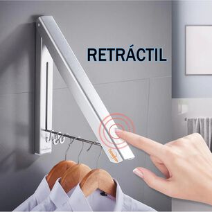 Colgador Ropa Plegable Tendedero Retr&aacute;ctil Montado Aluminio