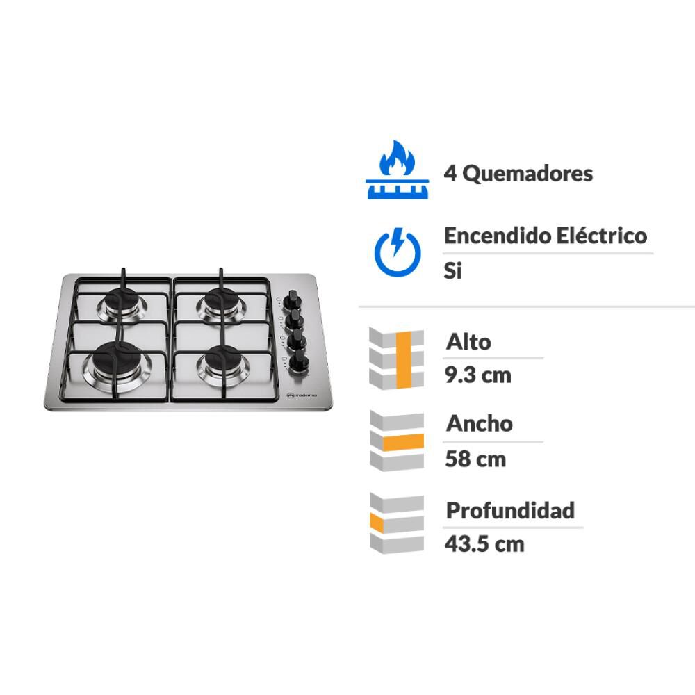 Encimera A Gas Mademsa Km4gx / 4 Quemadores image number 1.0