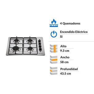 Encimera A Gas Mademsa Km4gx / 4 Quemadores