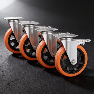 Set X4 Ruedas De 4 Pulgada Giratoria Para Muebles Con Frenos