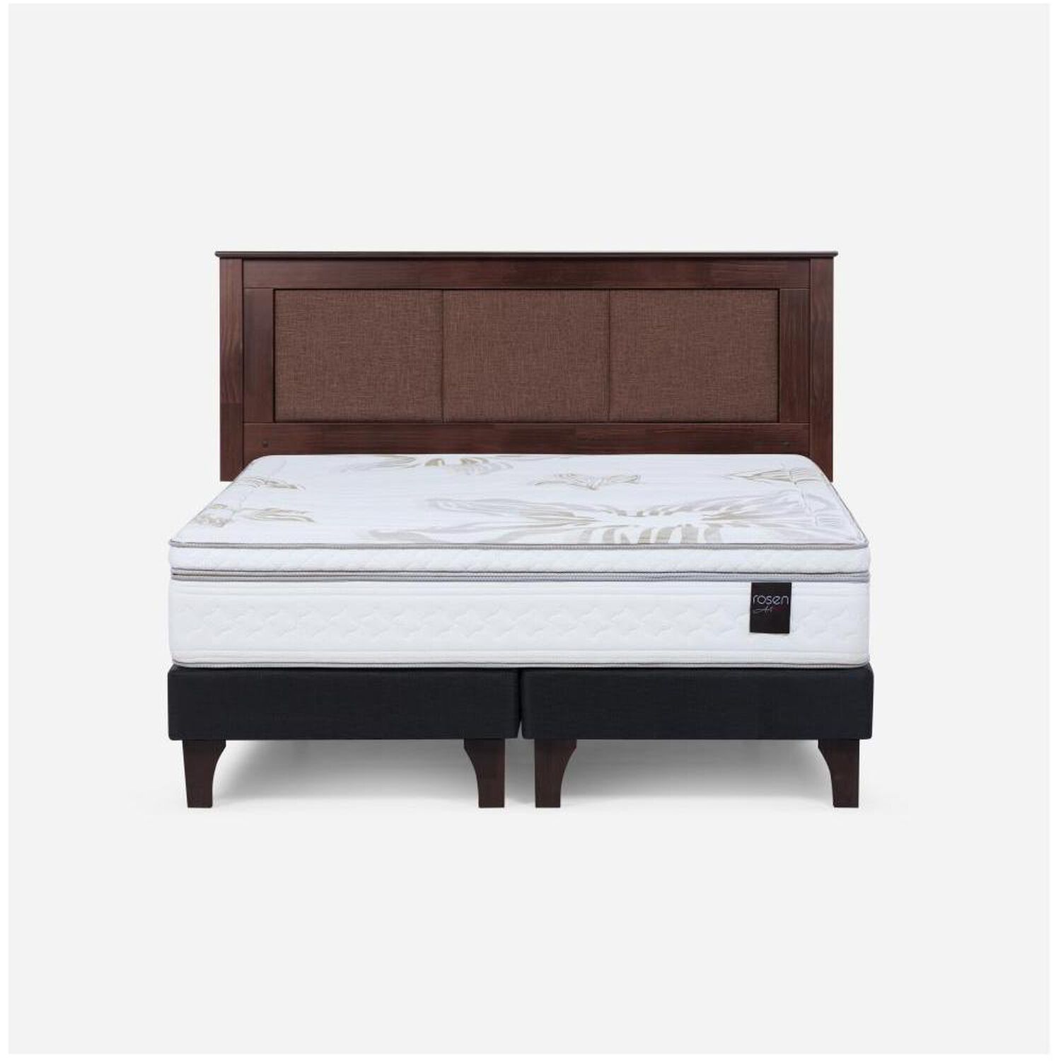Cama Europea Rosen Art 4 / 2 Plazas / Base Dividida + Respaldo image number 0.0
