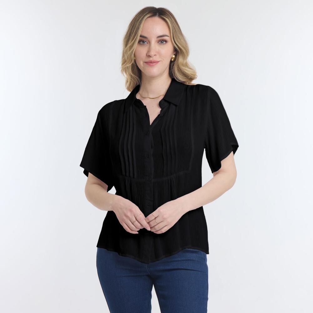 Blusa Lisa Manga Corta Cuello Camisero Bambula Mujer Geeps image number 0.0