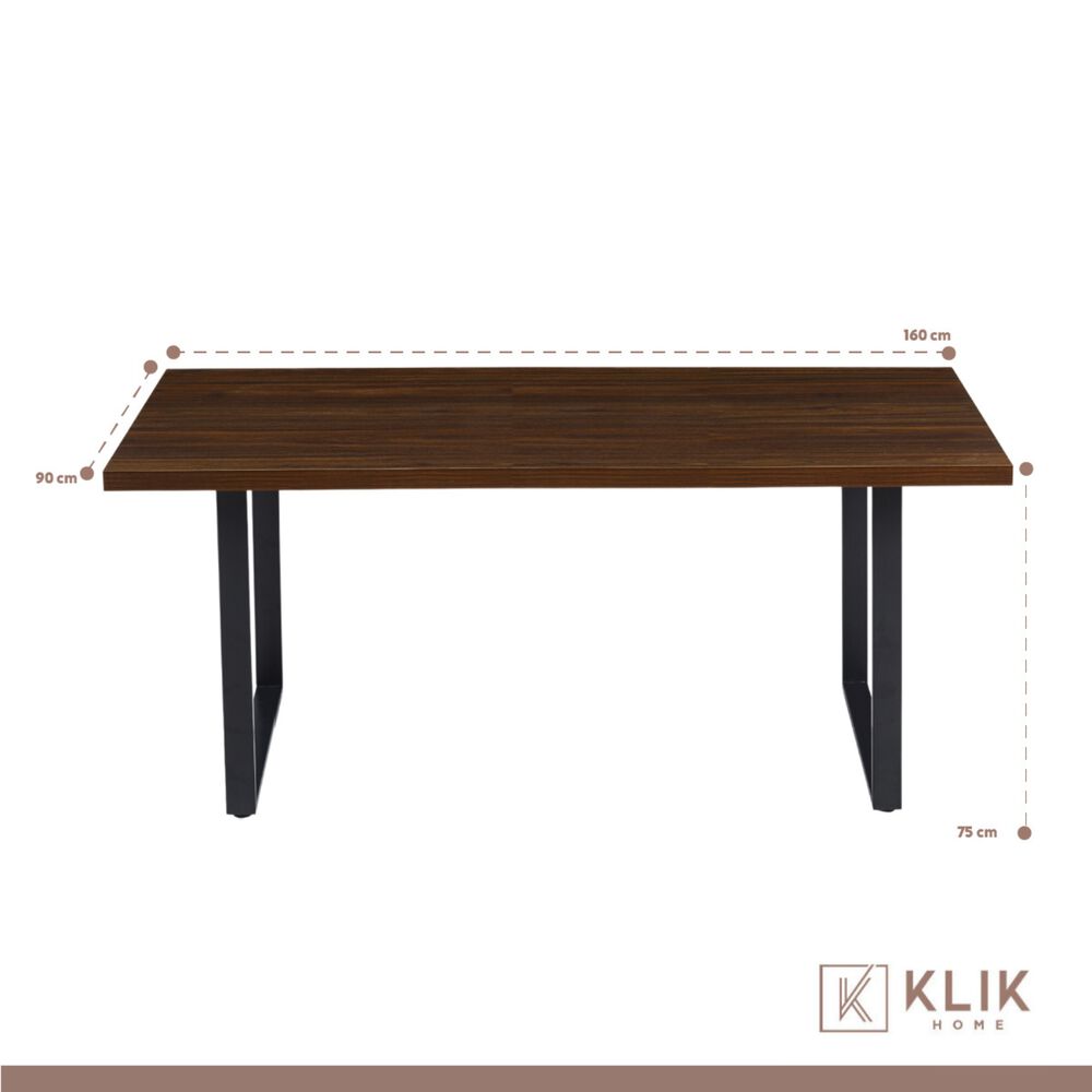 Comedor Industrial 160x90 Madera Oscura Walnut + 6 Sillas Tolix Negras image number 4.0