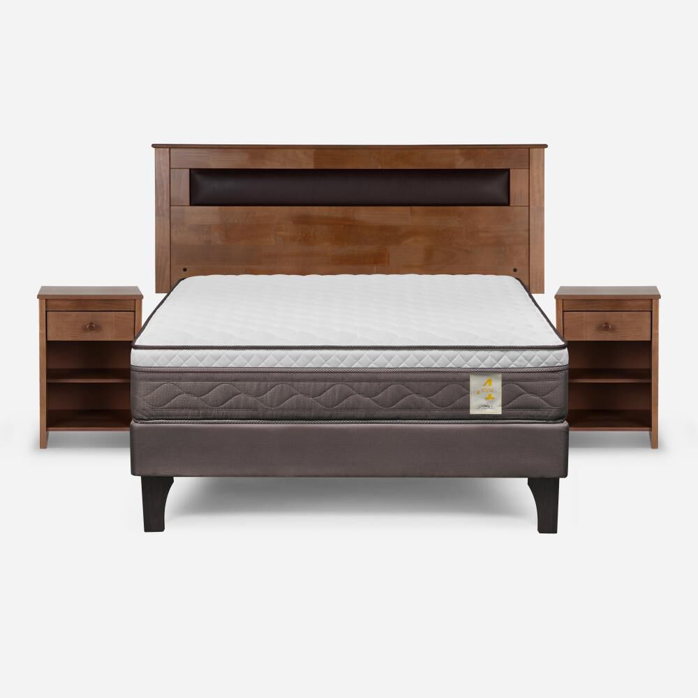 Cama Europea Rosen New Style 4 Plus / Full / Base Normal + Set De Maderas image number 0.0