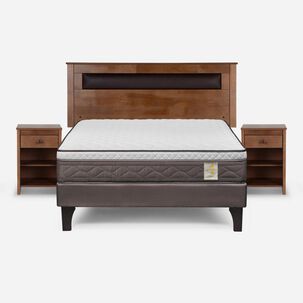 Cama Europea Rosen New Style 4 Plus / Full / Base Normal + Set De Maderas