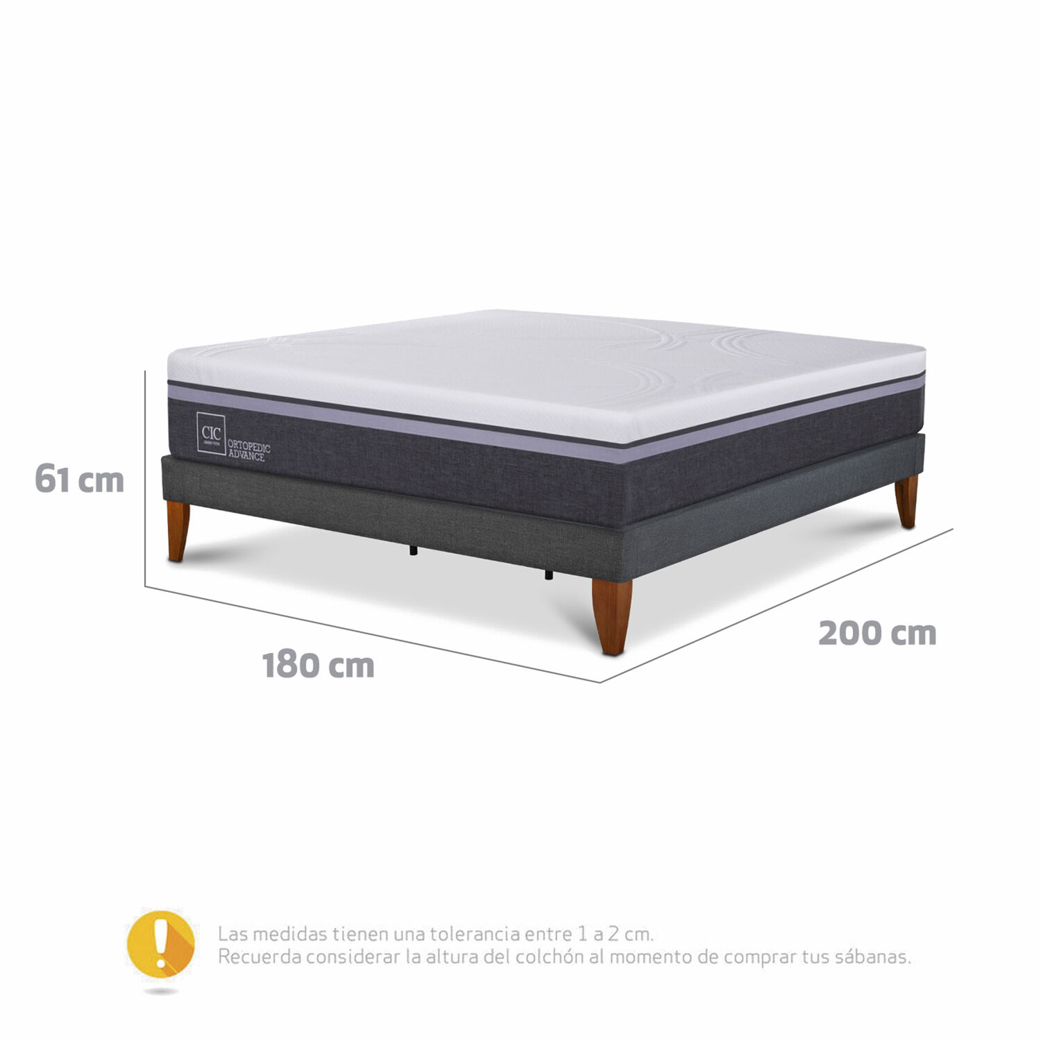 Cama Europea Cic Ortopedic Advance / King / Base Normal image number 2.0