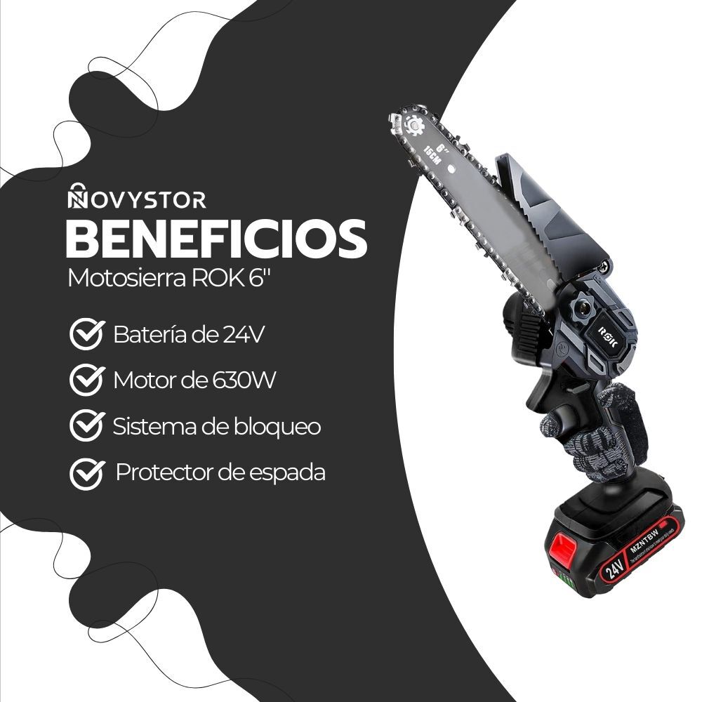 Motosierra Eléctrica Inalámbrica Portátil De 6 Pulgadas image number 2.0