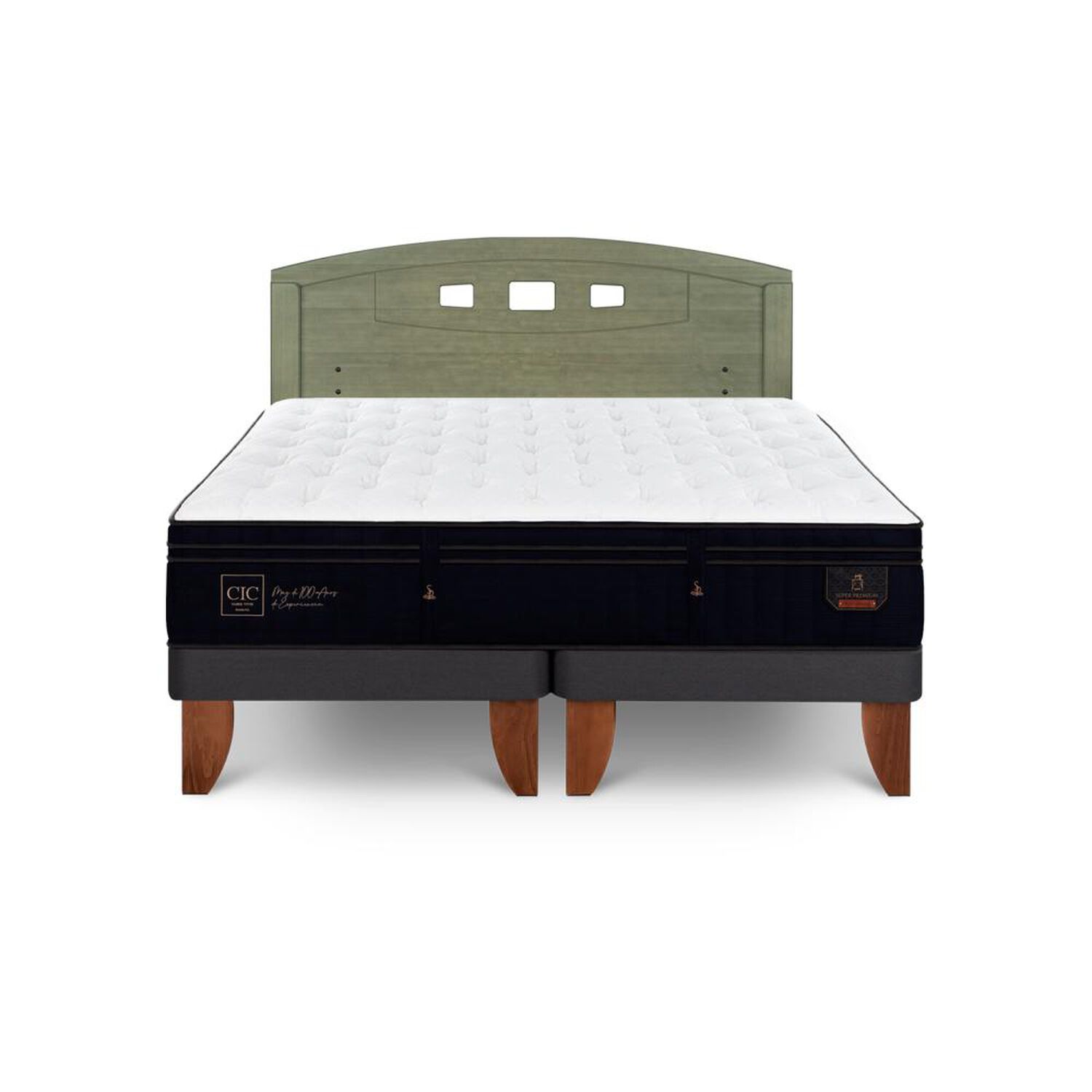Cama Europea Cic Linea Premium / 2 Plazas / Base Dividida + Respaldo image number 0.0