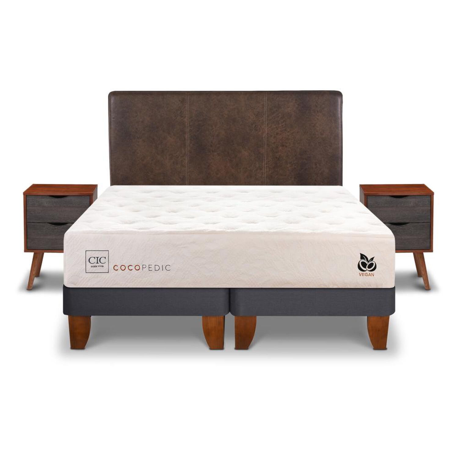 Cama Europea Cic Cocopedic / King / Base Dividida + Set De Maderas image number 0.0