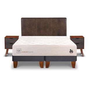 Cama Europea Cic Cocopedic / King / Base Dividida + Set De Maderas