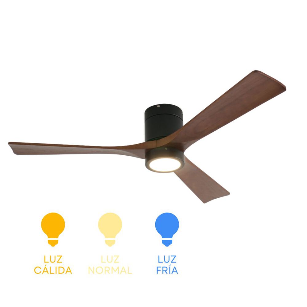 Ventilador De Techo Oslo Nogal Con Iluminaci&oacute;n Led 3 Colores 52 Primaterm image number 1.0