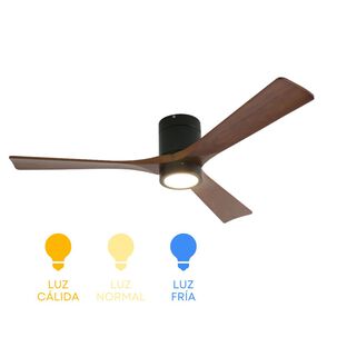 Ventilador De Techo Oslo Nogal Con Iluminaci&oacute;n Led 3 Colores 52 Primaterm
