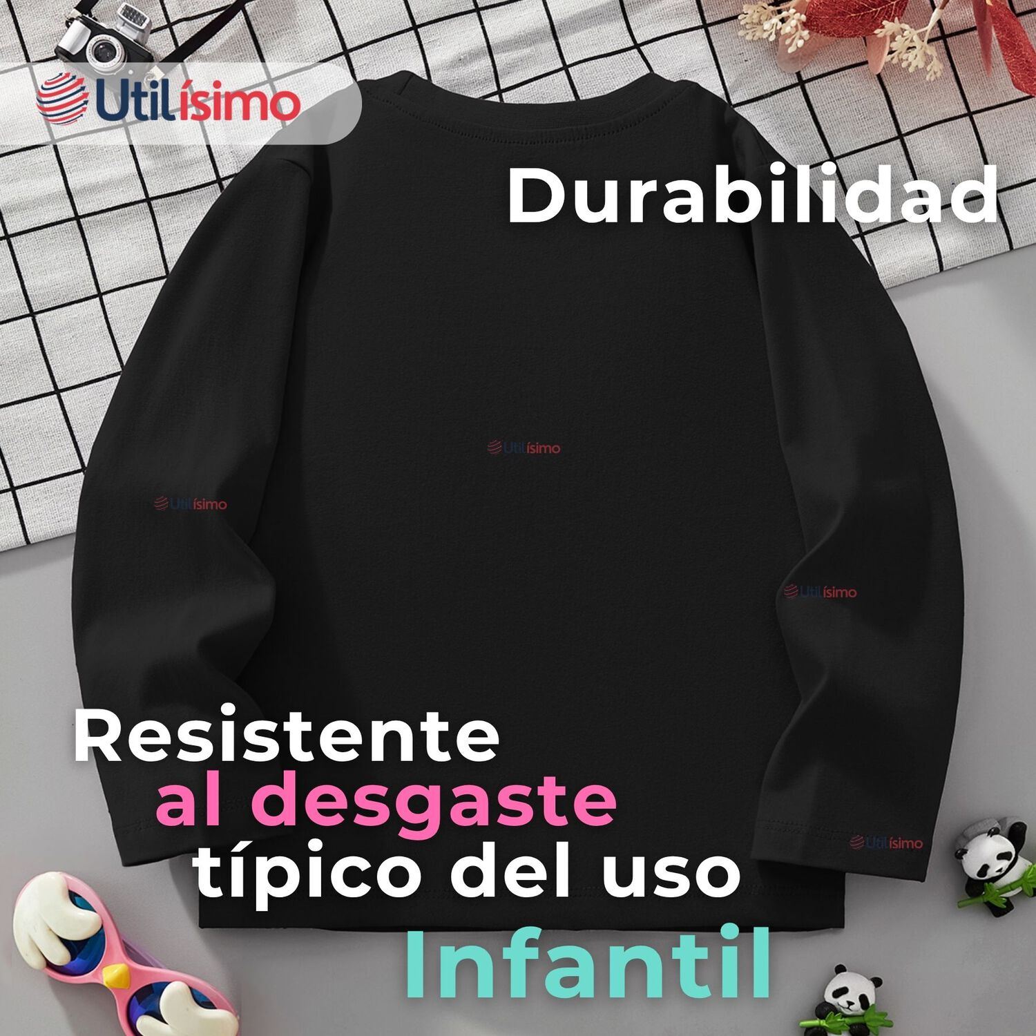 Polera Manga Larga Ni&ntilde;a 100% Algod&oacute;n Unicornios Negro Camiseta image number 6.0