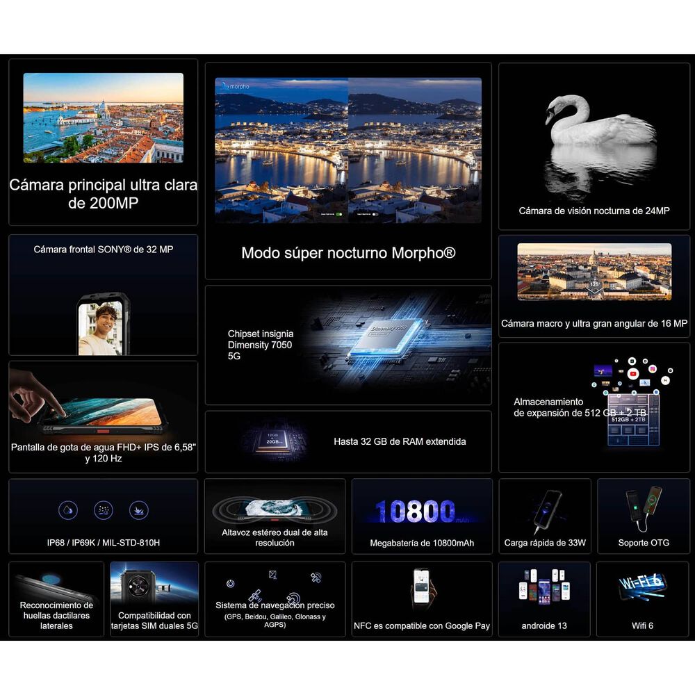 Doogee V30 Pro Resistente A Golpes, Polvo, Humedad Y Agua / Bater&iacute;a Potente, C&aacute;mara Visi&oacute;n Nocturna, Potente Parlante image number 1.0