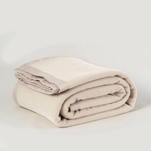 Frazada Polar Borde Satin Linea Hotel 2 Plazas Crudo