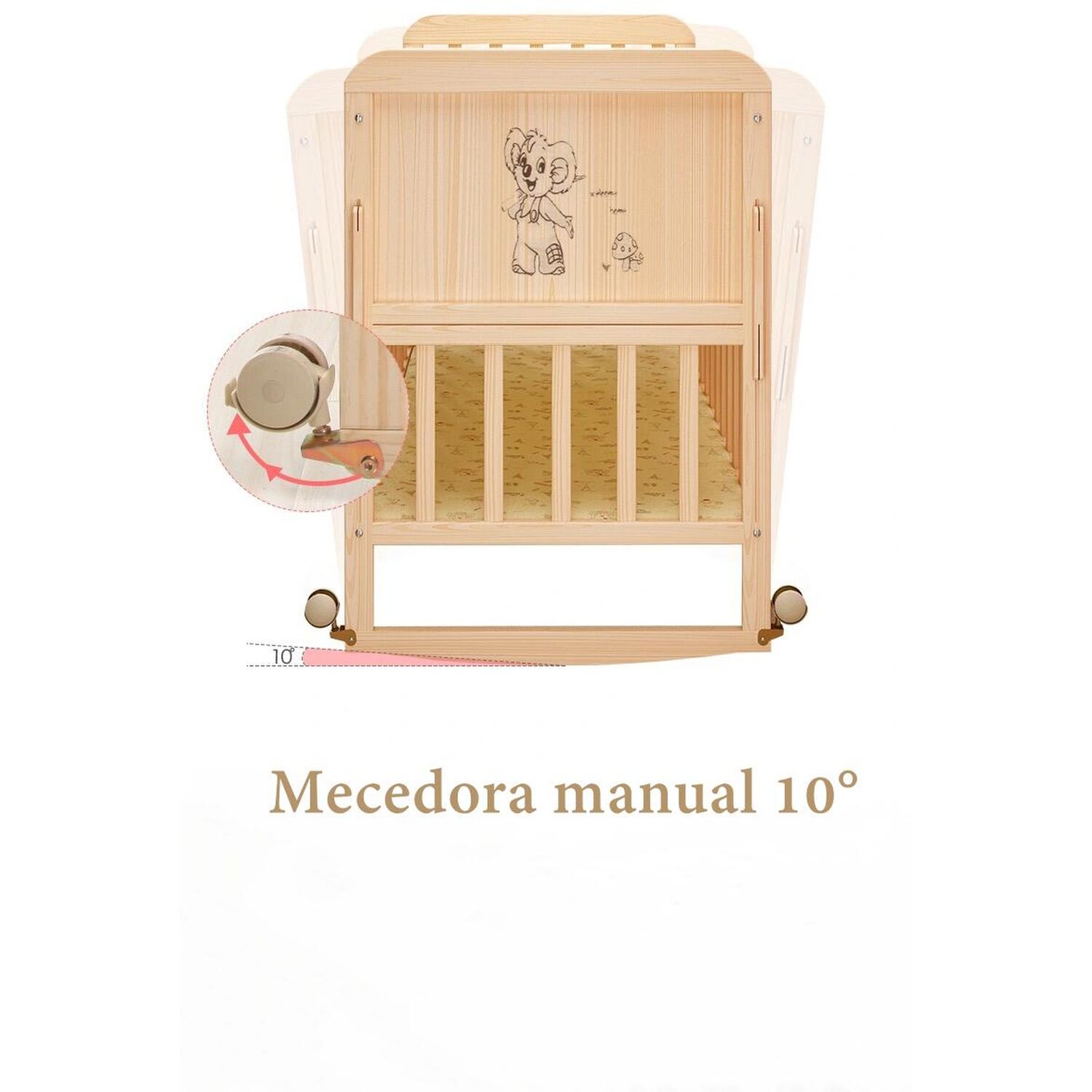 Cuna Colecho Madera Pack&play Con Mudador Lubabycas image number 3.0