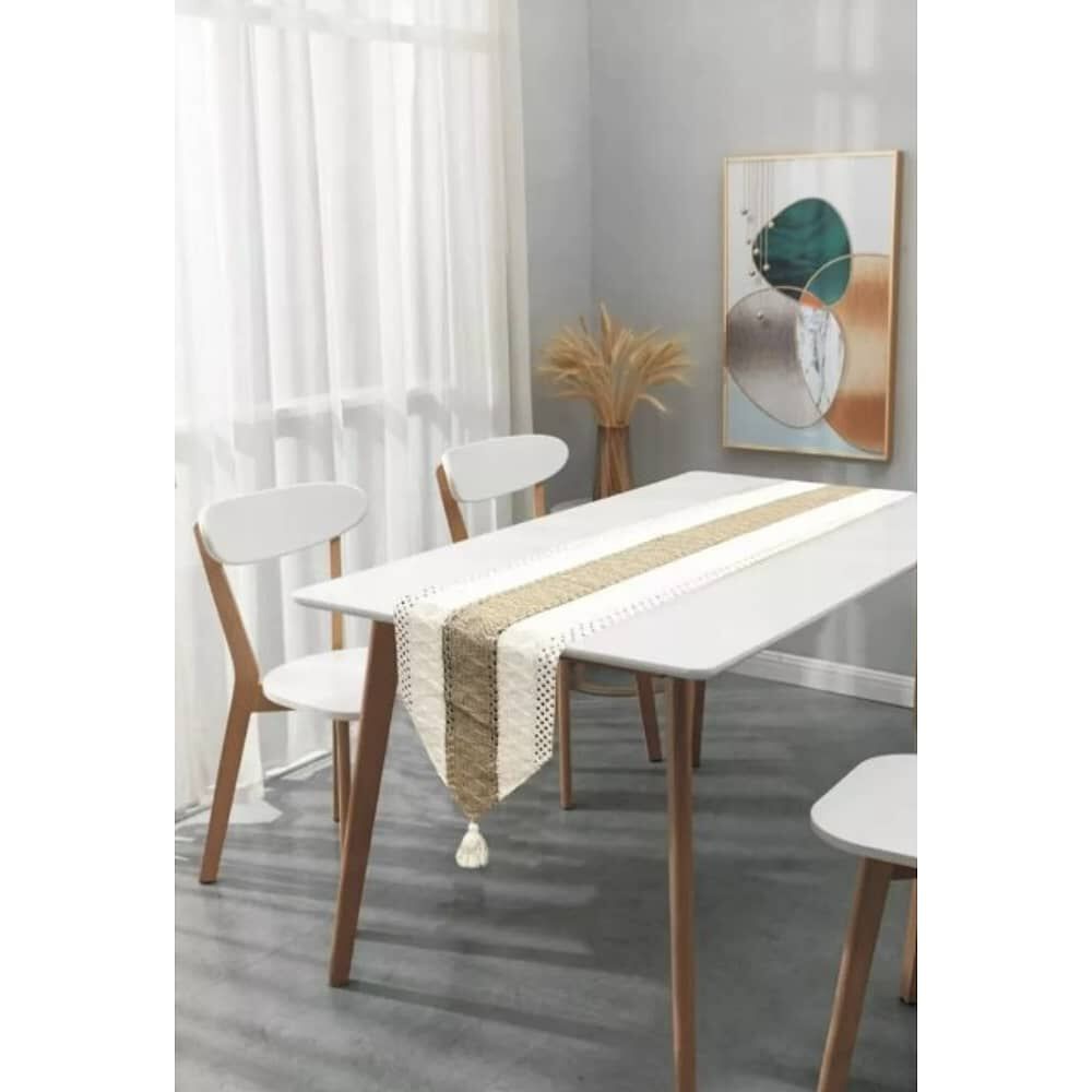 Camino De Mesa Decorativo Dise&ntilde;o Tejido Encaje Mesa Comedor Caf&eacute; image number 0.0