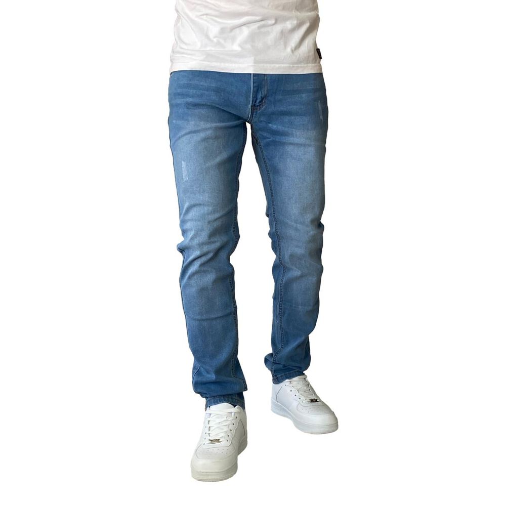 Jeans Hombre Mosaico Slim Fit Azul Claro image number 4.0