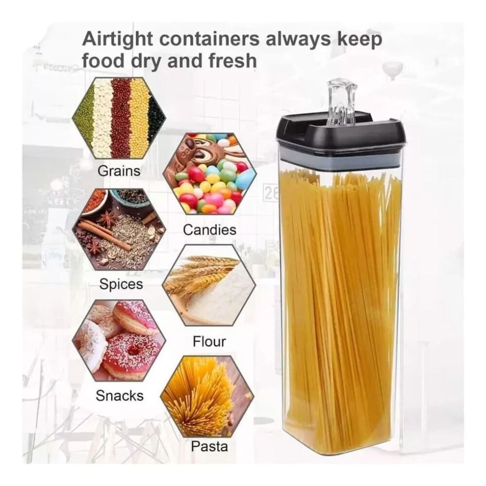 Contenedores De Cocina Hermeticos Contenedores De Almacenami Blanco image number 4.0