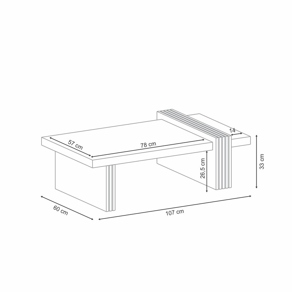 Mesa De Centro Praga Freijo-off White 107x60x33 Cm image number 5.0