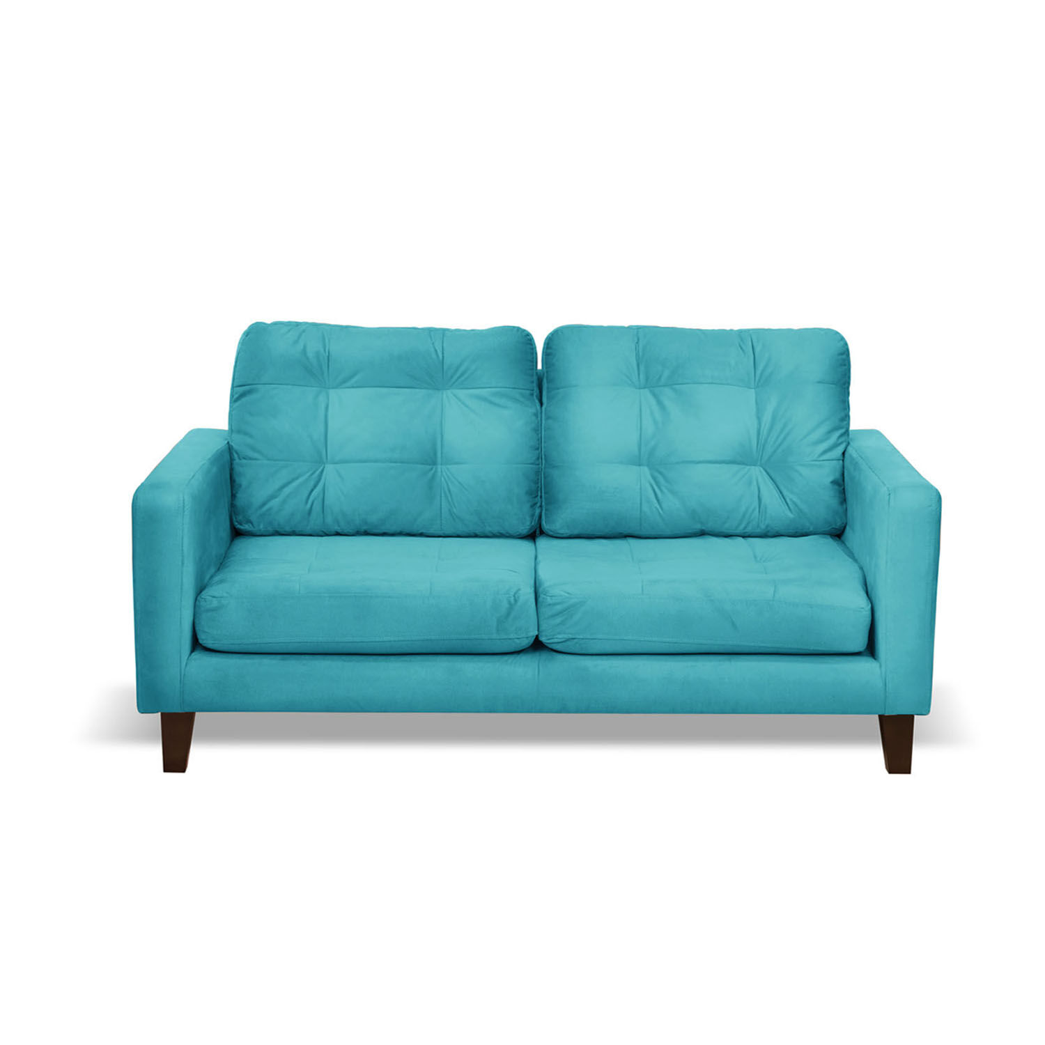Sofa Napoles 2 Cuerpos Tela Velvet Turquesa image number 0.0