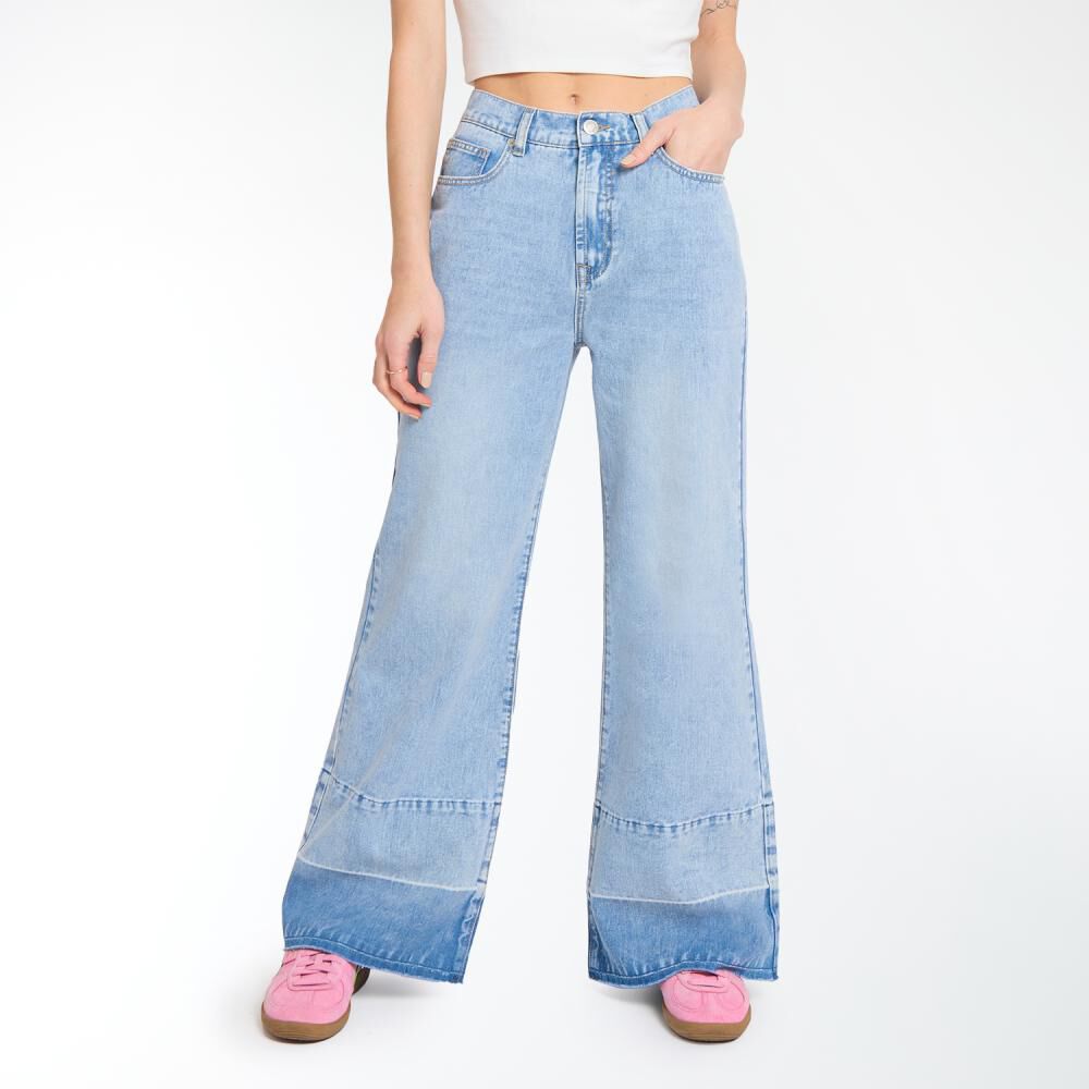 Jeans Basta Doble Tono Tiro Medio Palazzo Mujer Freedom image number 0.0