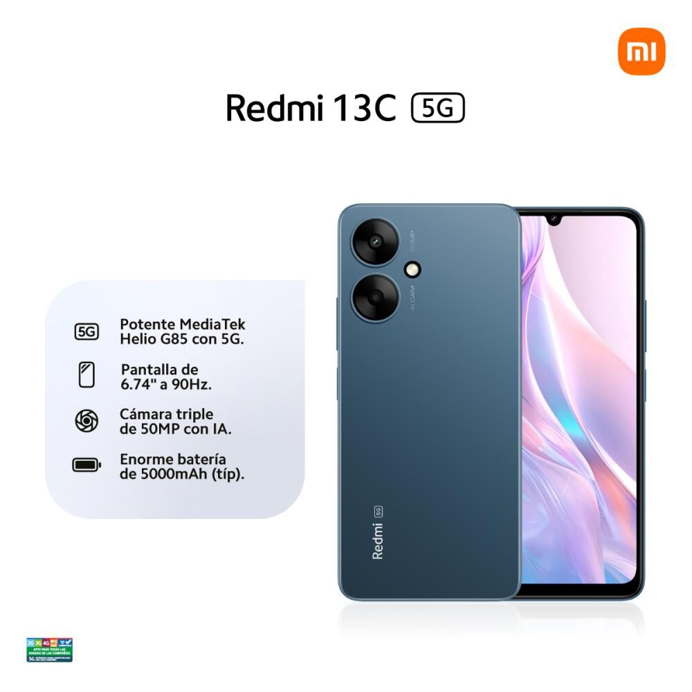 Smartphone Xiaomi Redmi 13C / 5G / 256 GB / Blue / Liberado image number 9.0