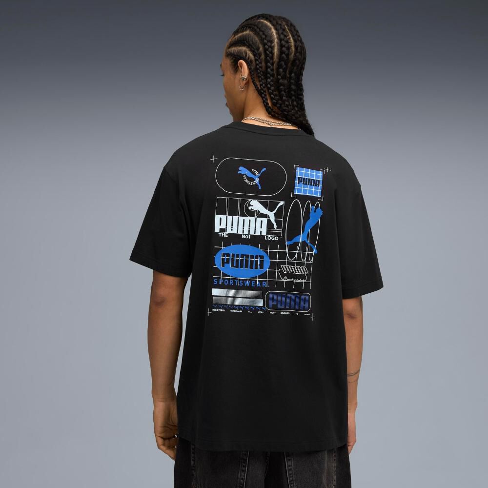 Polera Deportiva Hombre Puma Graphic Grid Tee image number 3.0