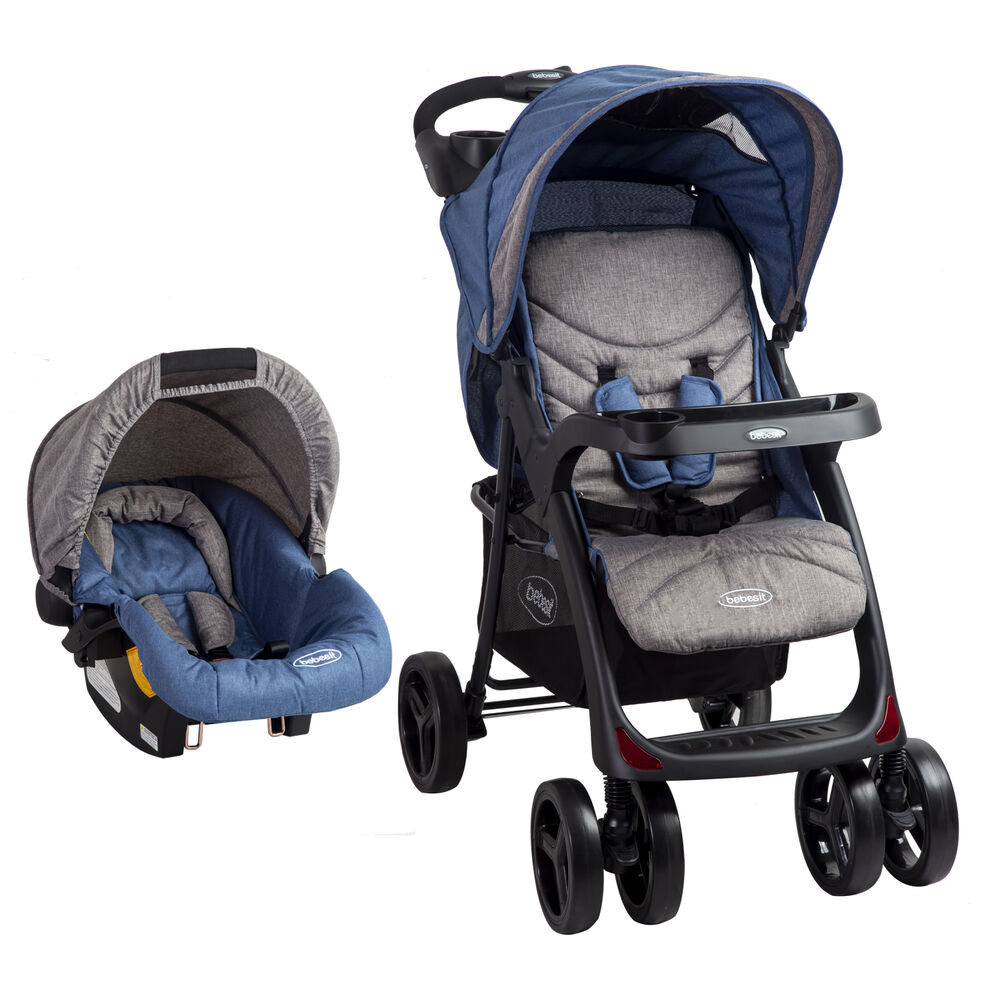 Coche Travel System Lisboa Gris Azul image number 0.0