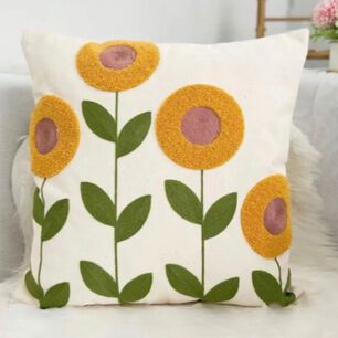 Funda Cojin Bordada 45x45 Cm Girasoles