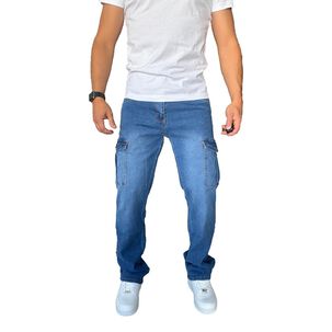Jeans Cargo Elasticado Straight Fit