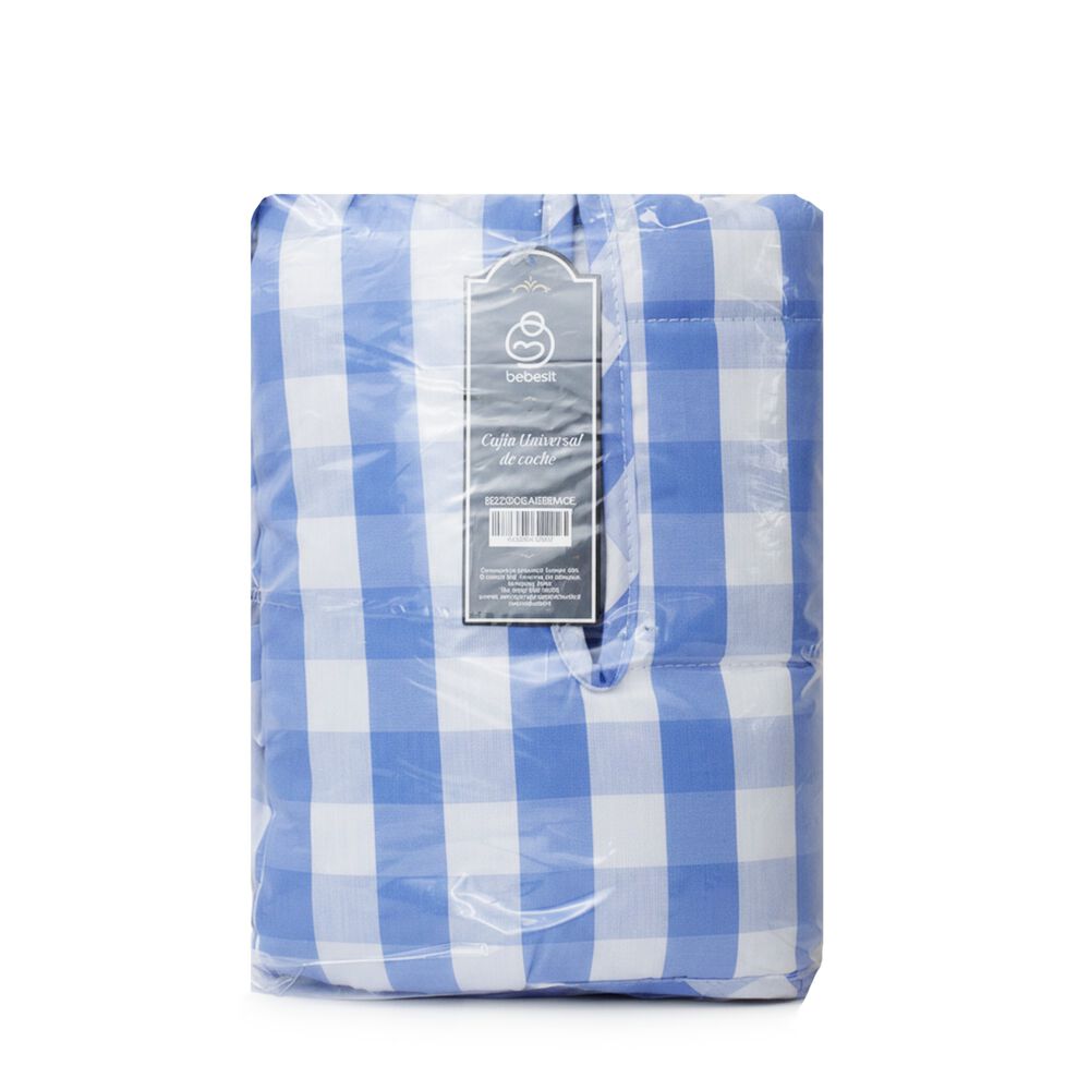 Coj&iacute;n Universal Coche Paseo Dise&ntilde;o Cuadros Celeste 40 X80 Cm image number 3.0
