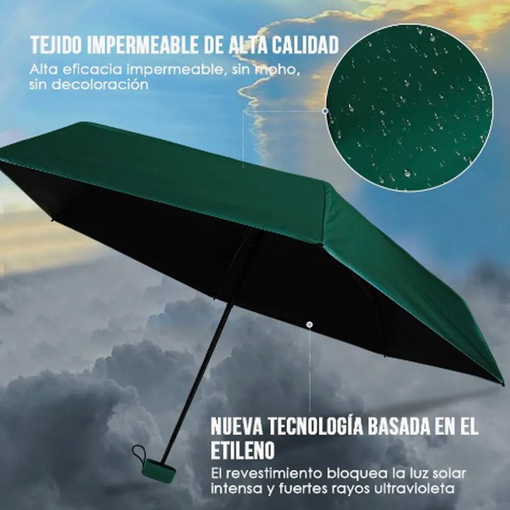 Mini Paragua Plegable Port&aacute;til Anti-uv Verde image number 2.0
