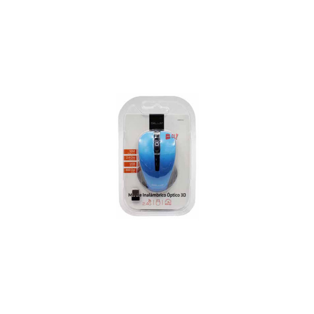 Mouse Inalámbrico Óptico Con Receptor Micro Usb Azul - Ps image number 3.0