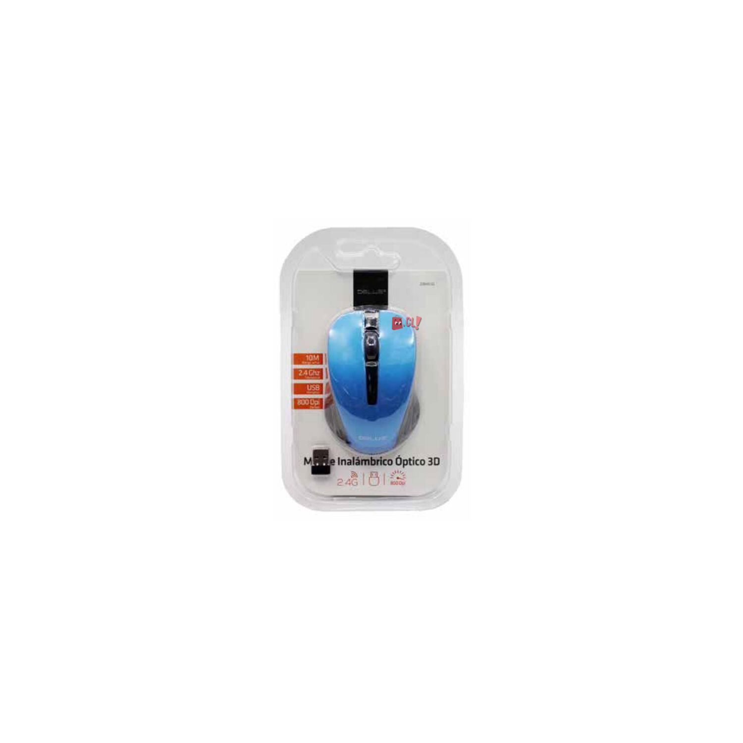 Mouse Inal&aacute;mbrico &Oacute;ptico Con Receptor Micro Usb Azul - Ps image number 3.0