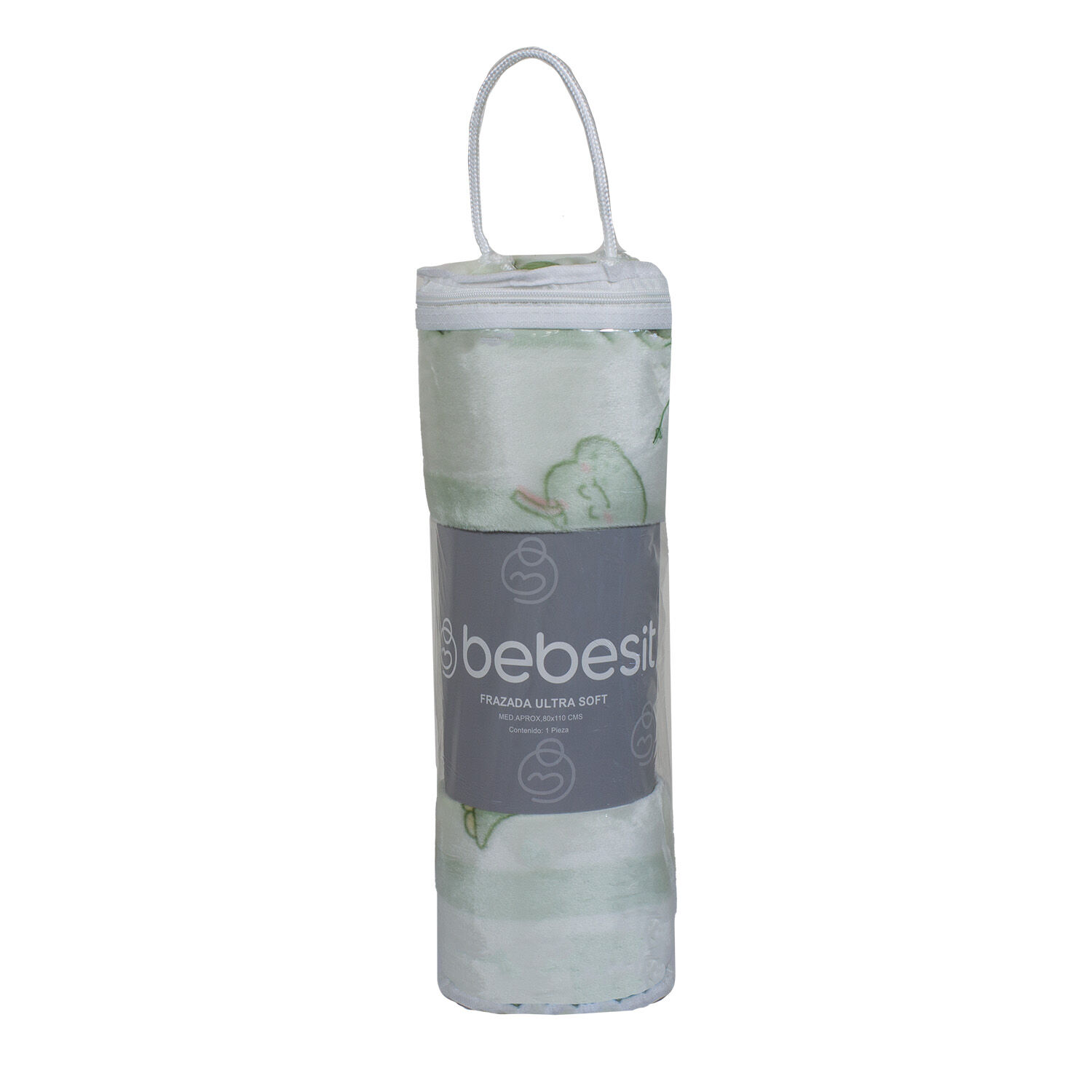 Frazada Ultra Soft Dino 80x110cm Verde Bebesit image number 2.0