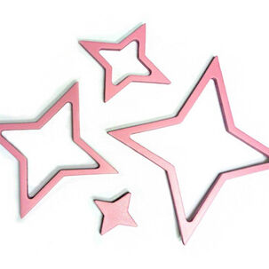Stickers De Madera Para Muro Estrellas Rosada