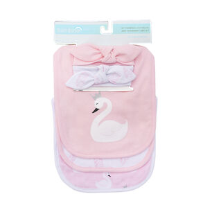 Set Baberos + Cintillos Ni&ntilde;a Cisne Bambino