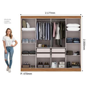 Cl&oacute;set Di Poretti Design Closet Holanda / 8 Puertas, 8 Puertas / 4 Cajones