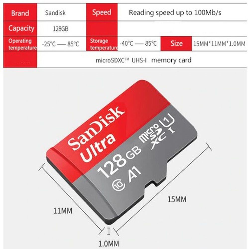 Tarjeta Memoria Micro Sd Sandisk Ultra 128 Gb Original Compatible Nintendo Switch Go Pro Microsdxc 120 Mb/s image number 1.0