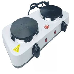 Cocinilla Eléctrica Encimera Portátil 2 Platos Práctica Color Blanco
