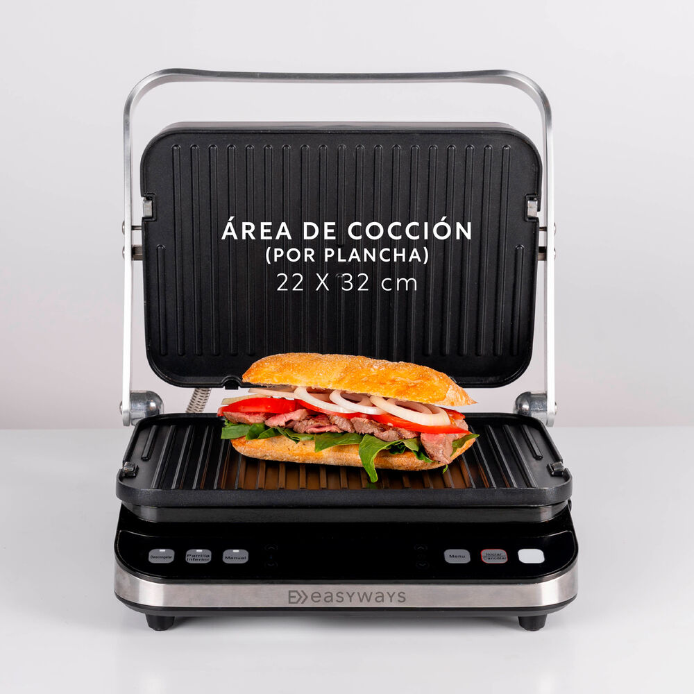 Plancha - Parrilla, Waffles, Sandwich , Panini Let's Grill 3 En 1 Easyways image number 6.0
