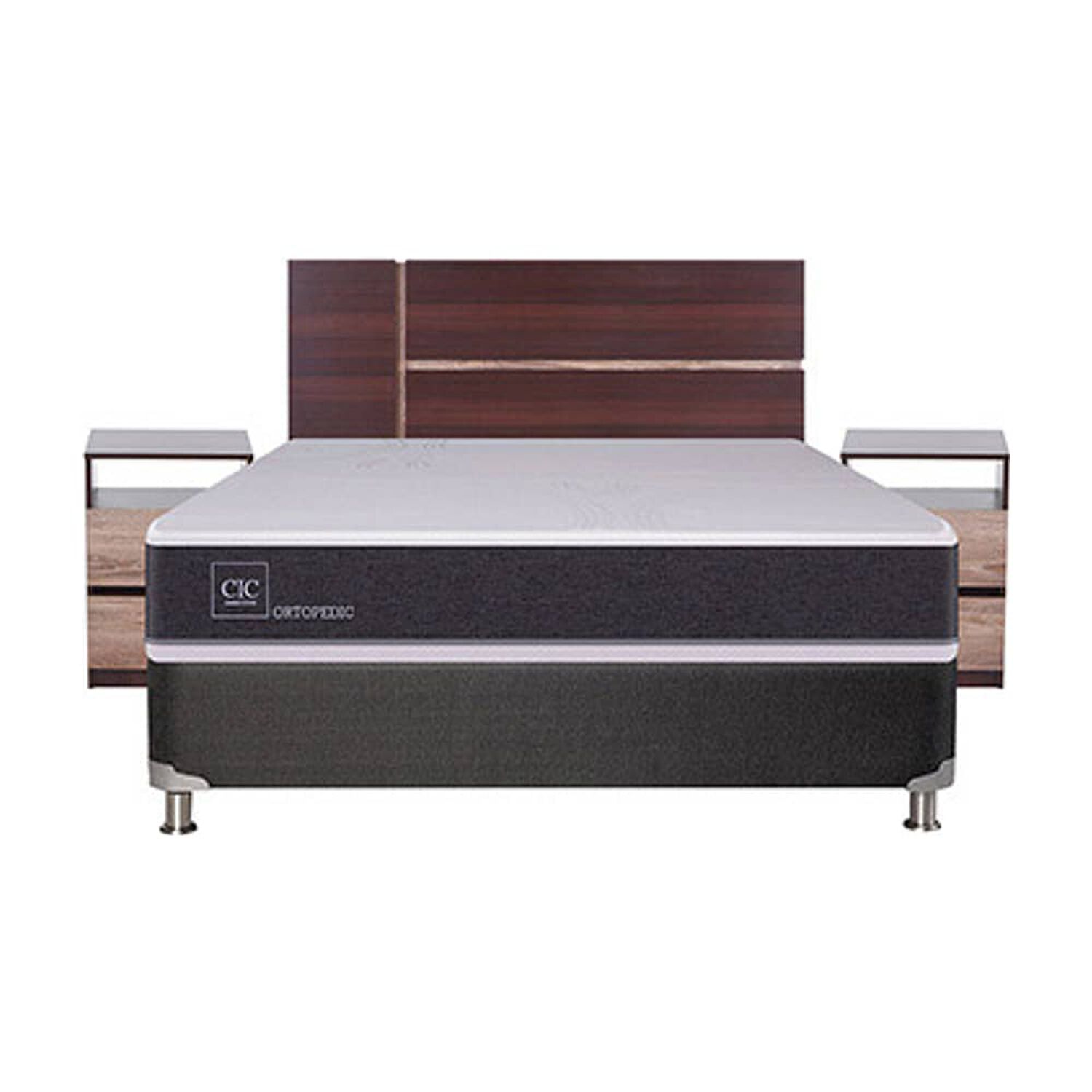 Box Spring Cic New Ortopedic B5 / 2 Plazas / Base Normal + Set De Maderas image number 5.0
