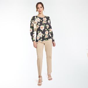 Sweater Camant Full Print Manga Larga Cuello Redondo Mujer Lesage