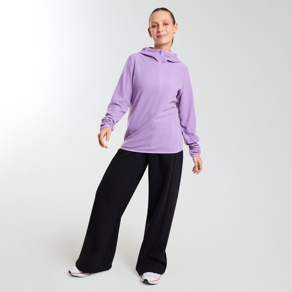 Polerón Deportivo Waffle Cuello Alto Con Capucha Mujer Wetland image number 1.0