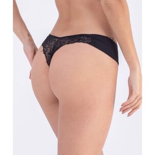 Colaless Lateral Drapeada Y Encaje Negro 2rios