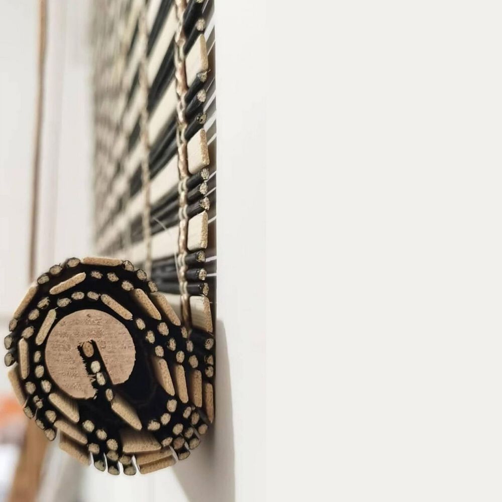 Cortina Persiana Roller Enrollable Bamb&uacute; Negro Beige 120x180 Cm image number 3.0