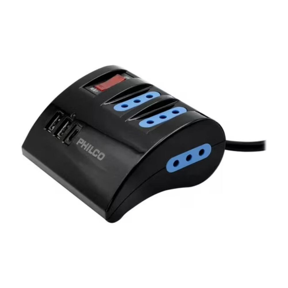 Zapatilla Alargador Extension De Escritorio Usb C Negro image number 1.0
