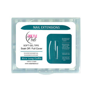 Tips U&ntilde;as Soft Gel Dream Nails Xtra Long Coffin 120 Unidades